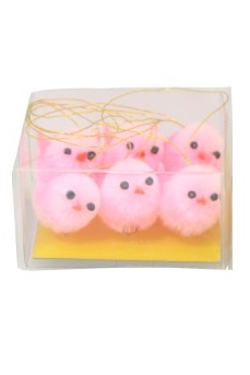 Chick with hanger - 6-pack - Pink - 3 cm - 2