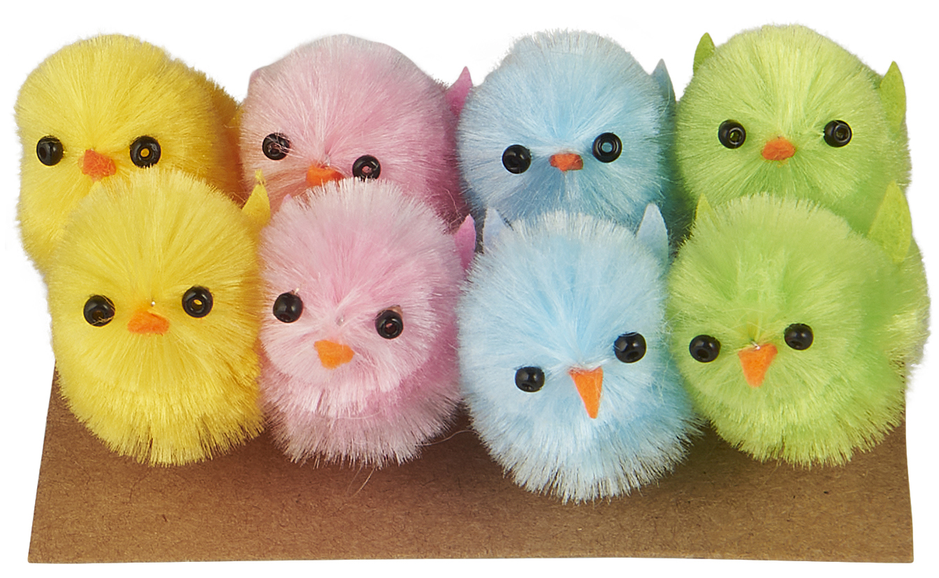 Chick with hanger - 6-pack - Green - 3 cm - 2