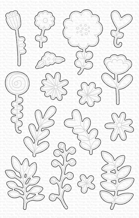 MY FAVORITE THINGS-MSTN Floral Whimsy STAMP & DIE SET  - 2