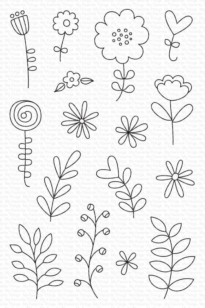MY FAVORITE THINGS-MSTN Floral Whimsy STAMP & DIE SET 
