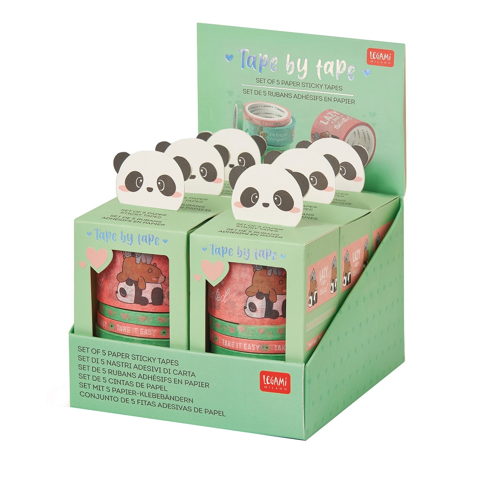 Tape by Tape, Cute Animals, 5 farverige papirtaperuller - 2