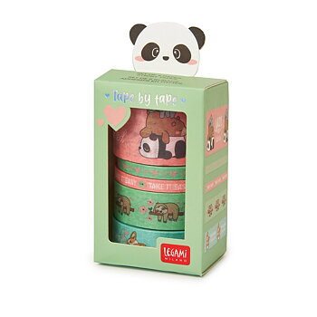 Tape by Tape, Cute Animals, 5 färgglada papperstejprullar
