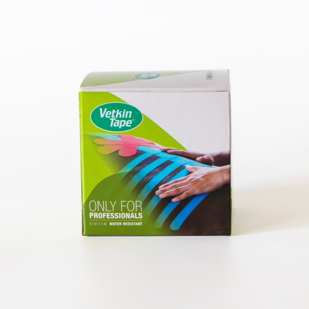 VetkinTape kinesiologietape voor paarden 6 cm x 5 m limoengroen, 1 rol en retailverpakking, voor spierondersteuning en revalidatie van paarden