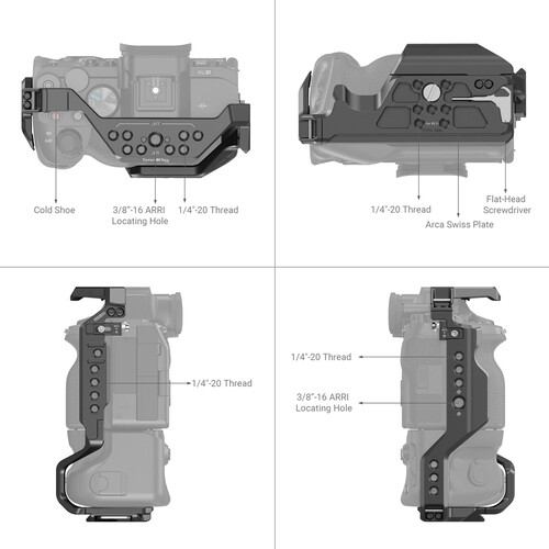 SmallRig 3594 Camera Cage for Sony Alpha 7S III/Alpha 7 IV/Alpha 7R IV/Alpha 1 with VG-C4EM Battery Grip - 6