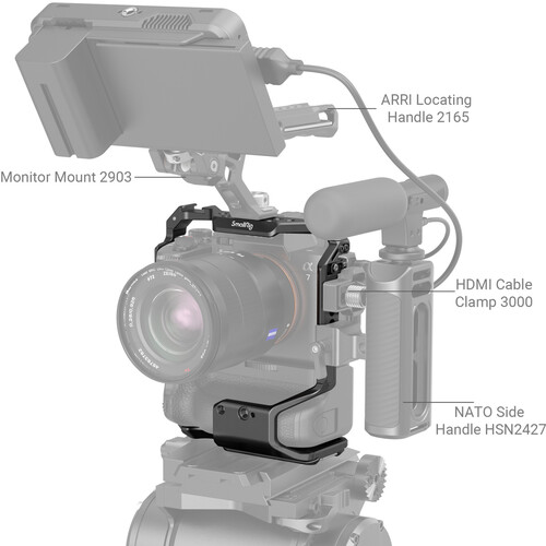 SmallRig 3594 Camera Cage for Sony Alpha 7S III/Alpha 7 IV/Alpha 7R IV/Alpha 1 with VG-C4EM Battery Grip - 8