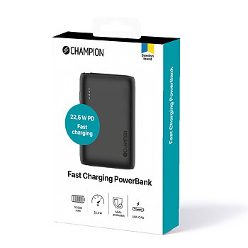 Snabbladdande powerbank - CHAMPION PowerBank 10000 PD