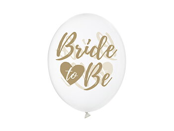 Ballonger | 50-pack | "Bride to be" | Guldfärgad text