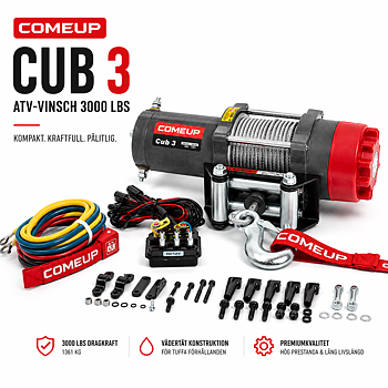 ComeUp Cub 3 ATV-vinsch 3000 lbs med stålvajer