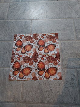 Servett, Fjäril orange, 33x33cm