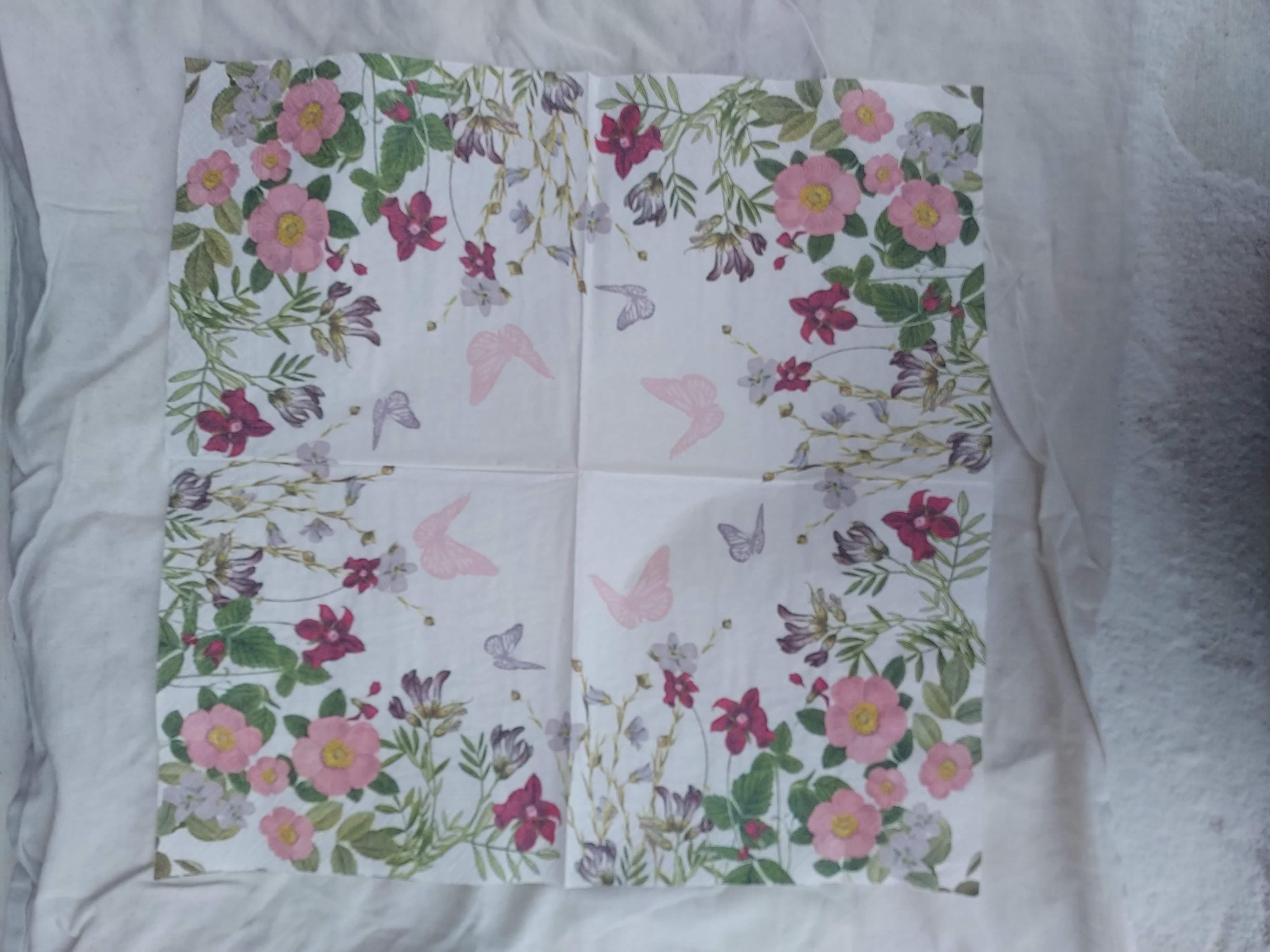 Servett med blommor, 33x33cm