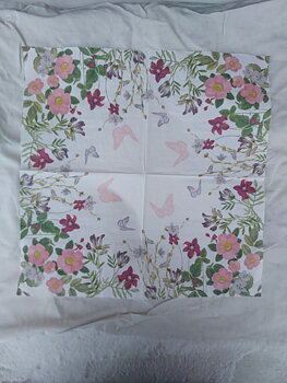 Servett med blommor, 33x33cm