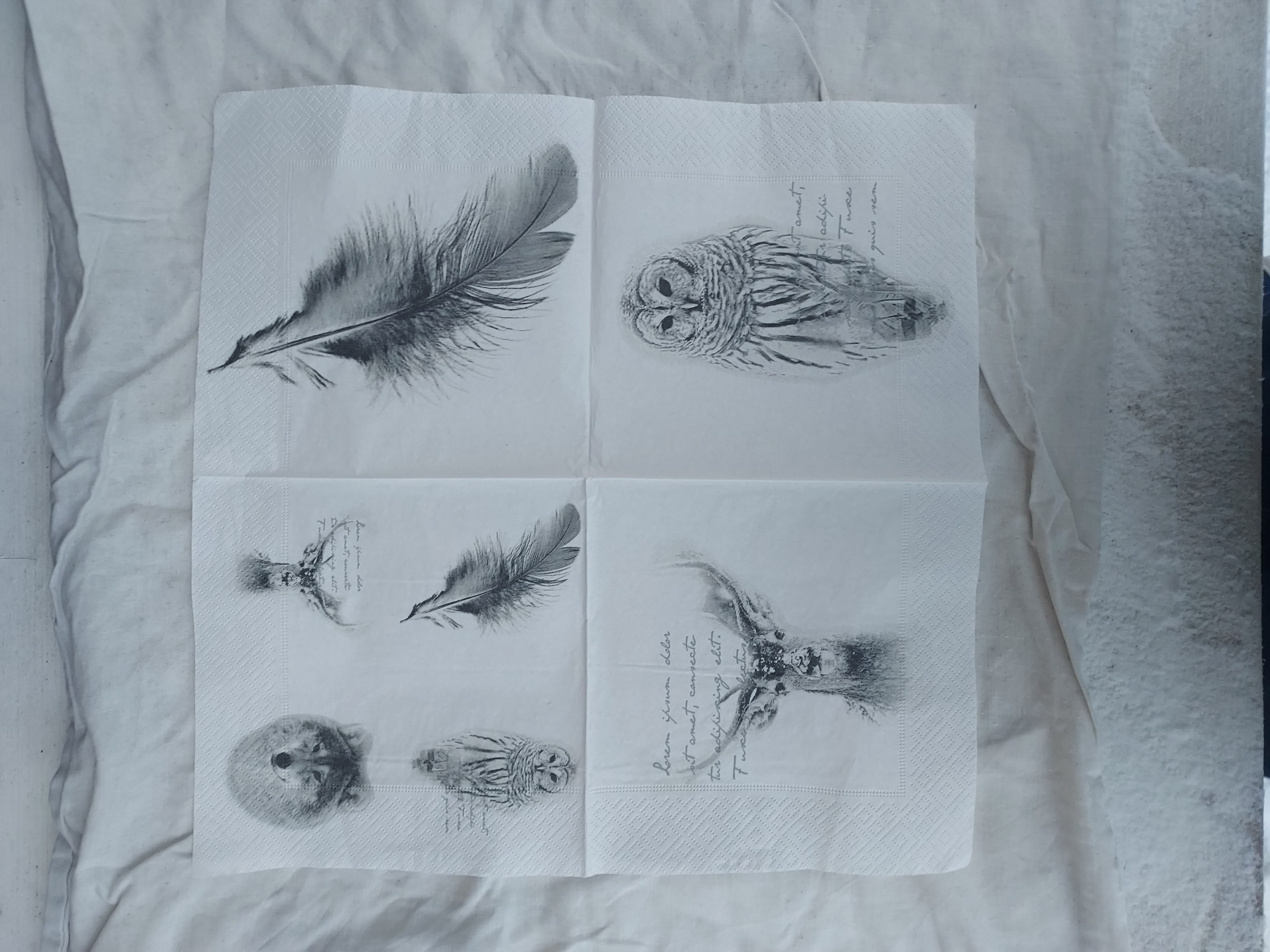 Servett, med djur, 33x33 cm
