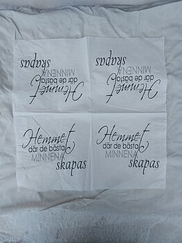 Servett med text, 33x33cm