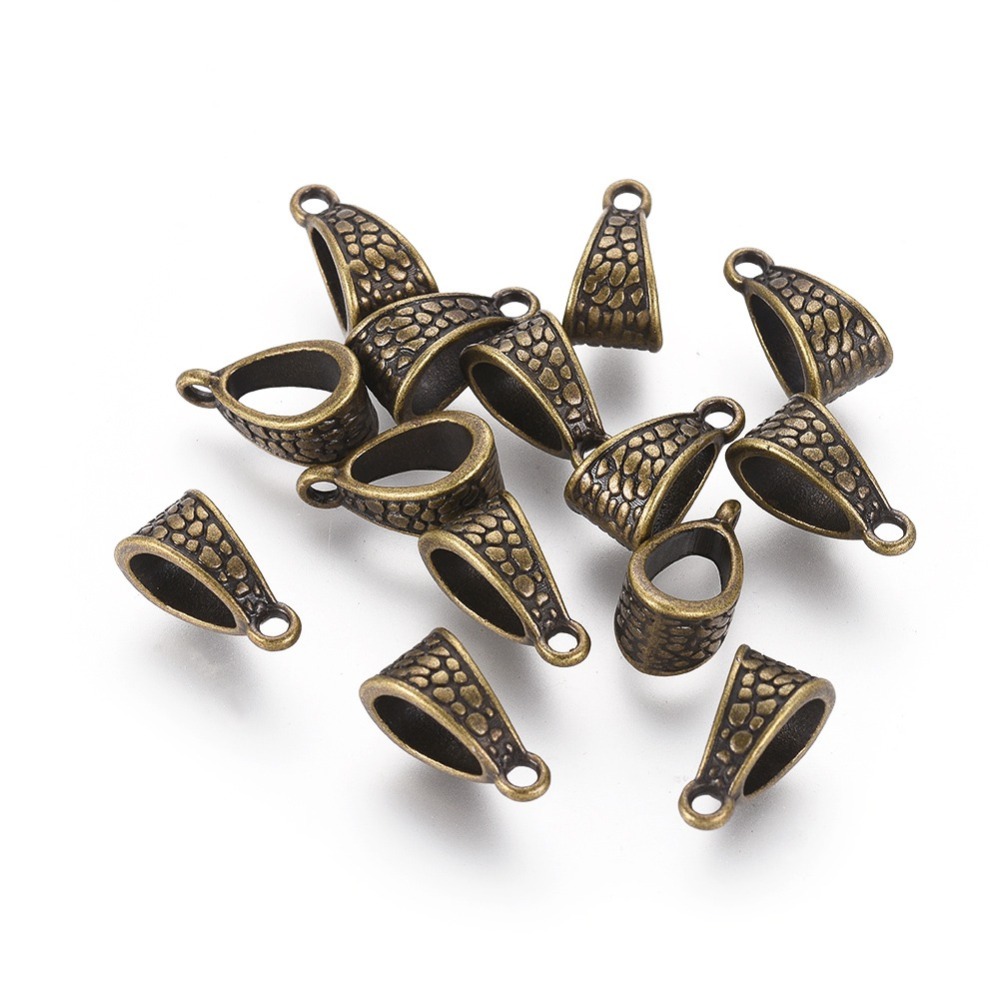 Connector / bail  bronze patternd - 2