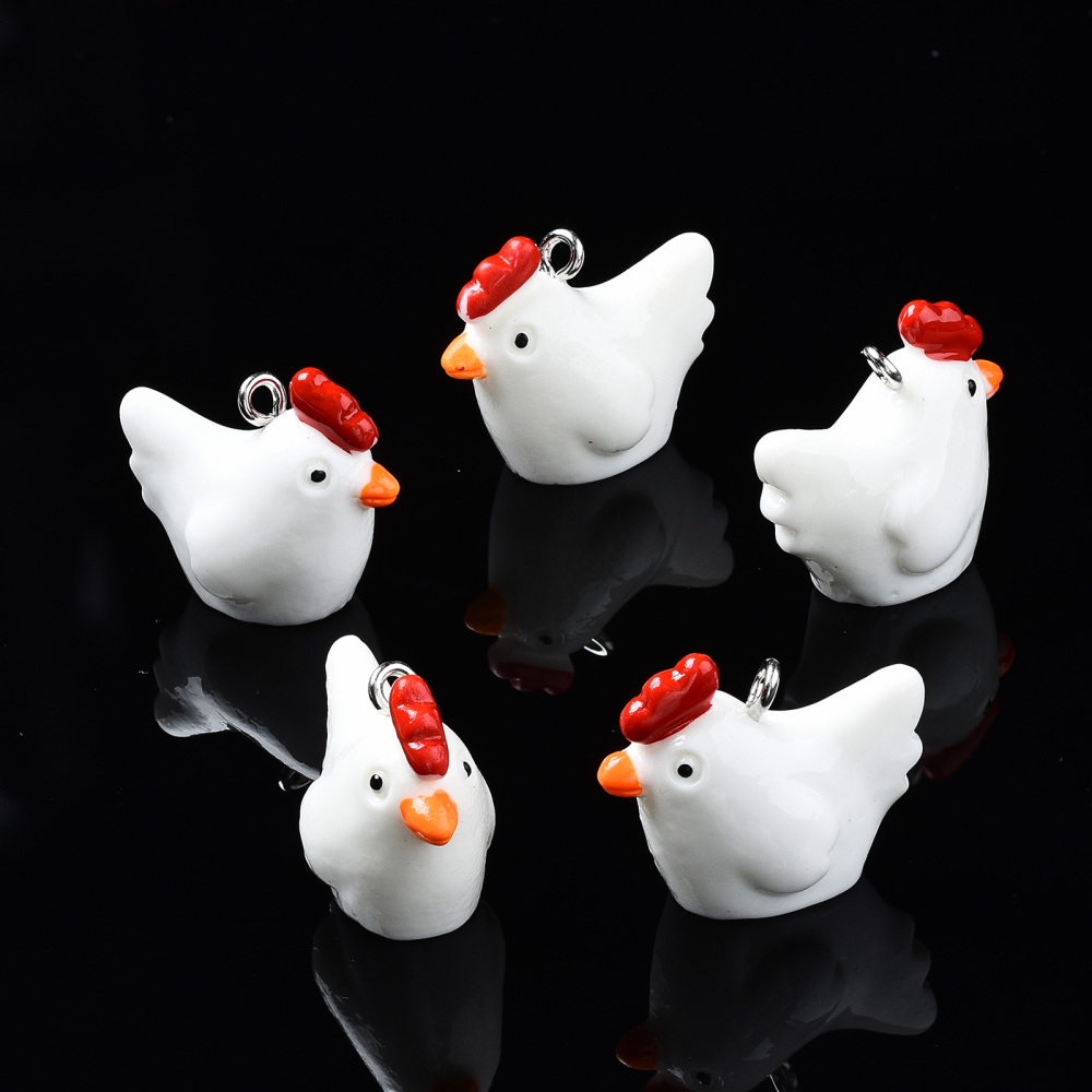 Pendant / Charm,  3D Chicken Easter - 2