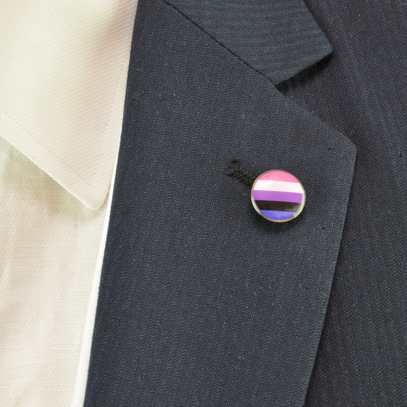 Pins with Gender Fluid flagge - 2