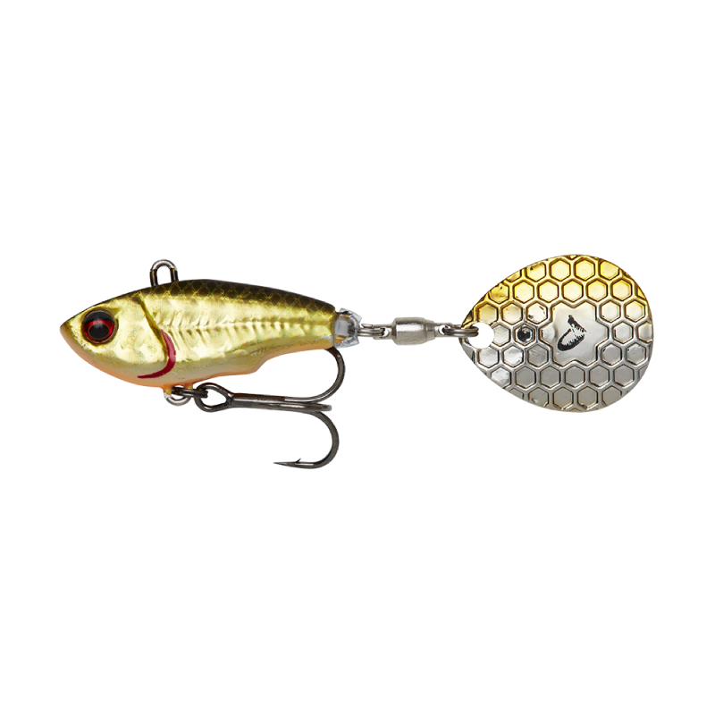 The Fat Tail Spin is a small but incredibly effective vibrating bait from Savage Gear, specially designed to attract perch, zander, trout. gold flash