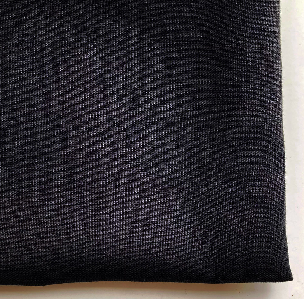 Fine plain weave linen Black 200g /m2 
