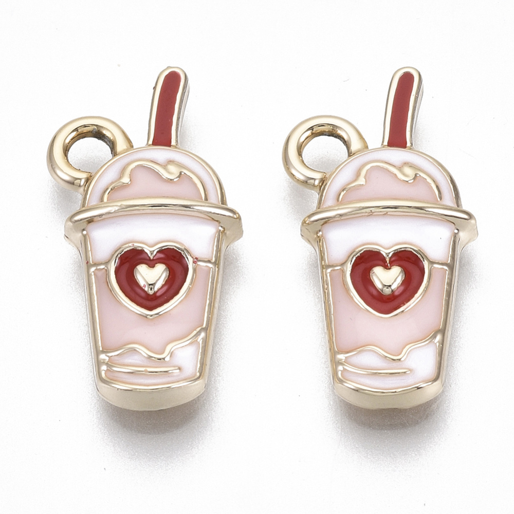 Charm  enameld  Milkskake pink - 2