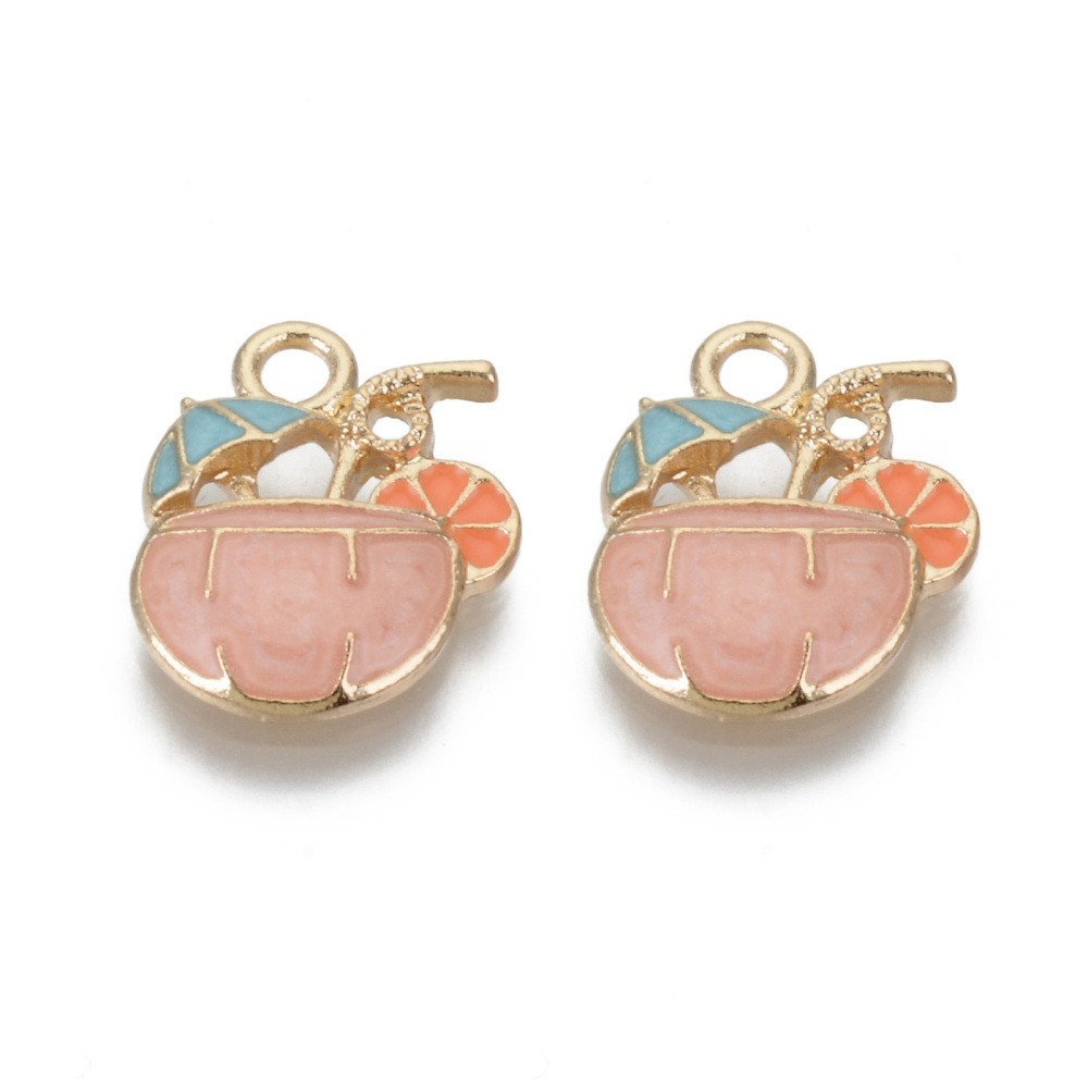 Charm  enameld  coctail drink pink