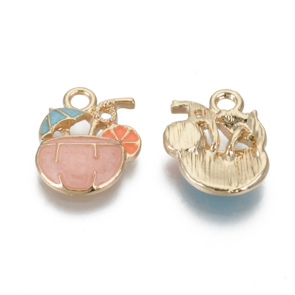 Charm  enameld  coctail drink pink - 2