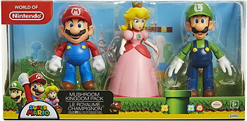 Super Mario, Mushroom Kingdom Diorama, 3-Pack