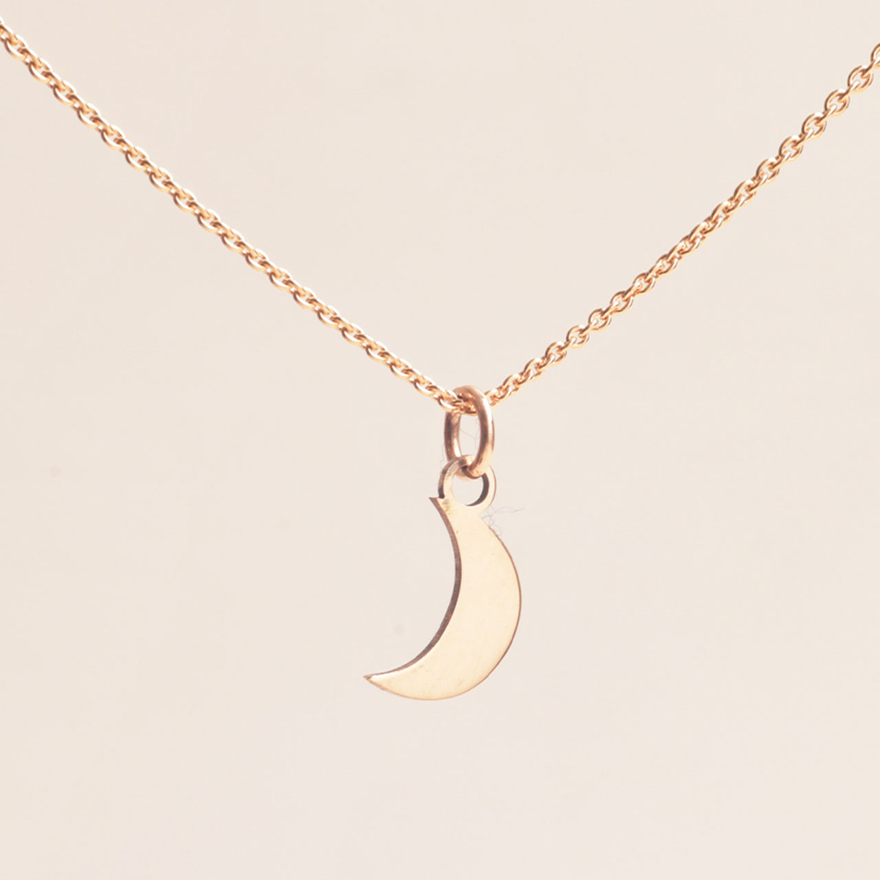 18k Gold Filled Small Crescent Moon Pendant Necklace