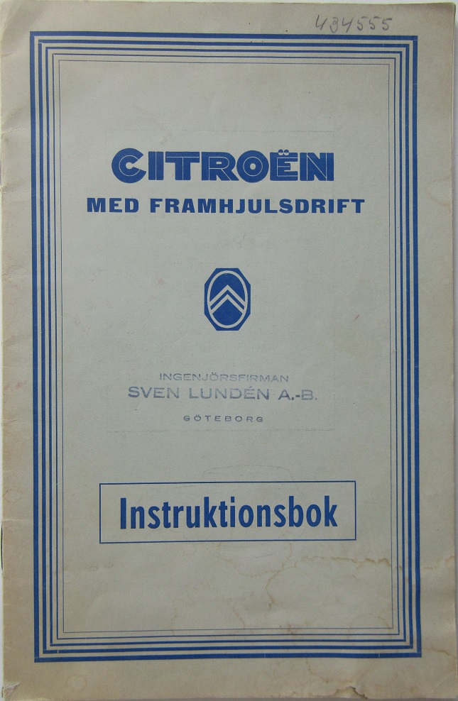 1930-tal Citroën Instruktionsbok