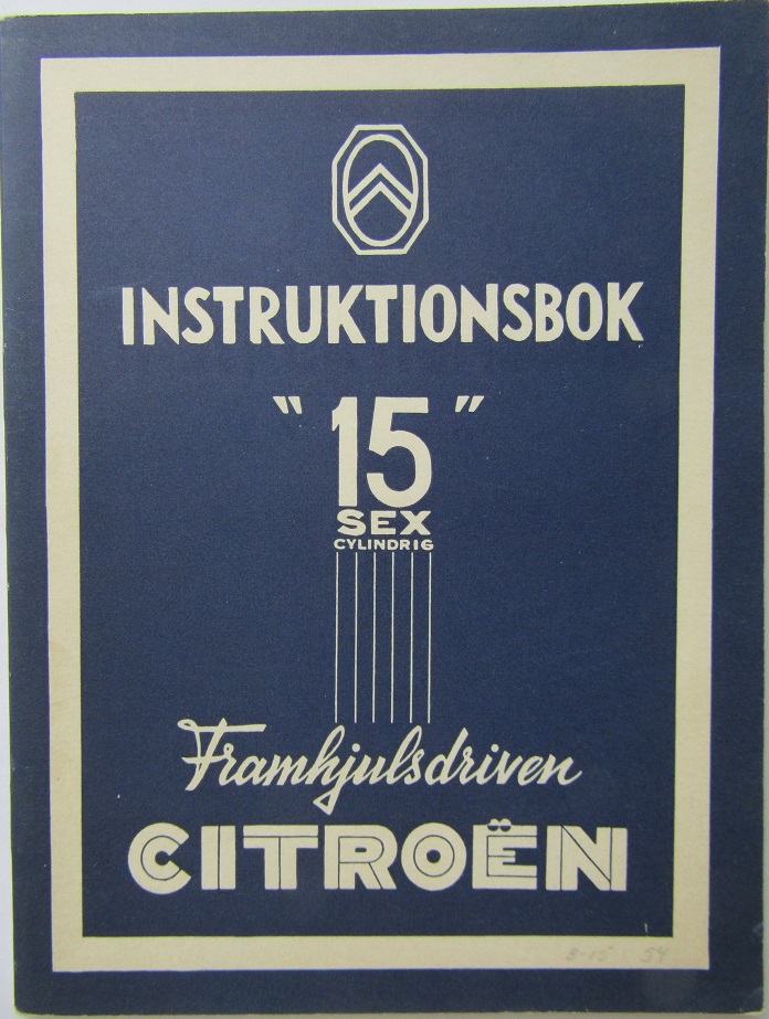 1954 Citroën B 15 Instruktionsbok