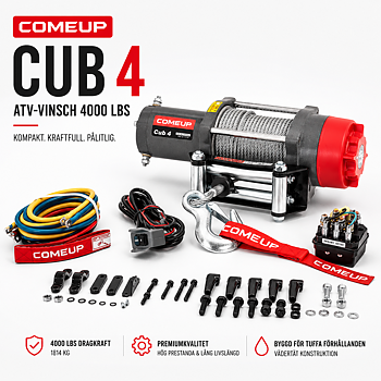 ComeUp Cub 4 ATV-vinsch 4000 lbs med stålvajer