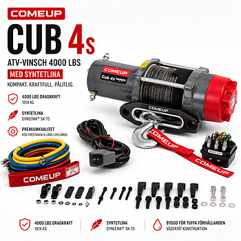 ComeUp Cub 4s ATV-vinsch 4000 lbs med syntetlina