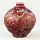 Isak Isaksson (2020) Unique Vase with Red and Green Crystalline Glaze 8 cm