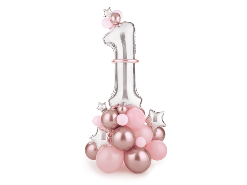 Ballongpaket | 1-årskalas | Rosa och silver