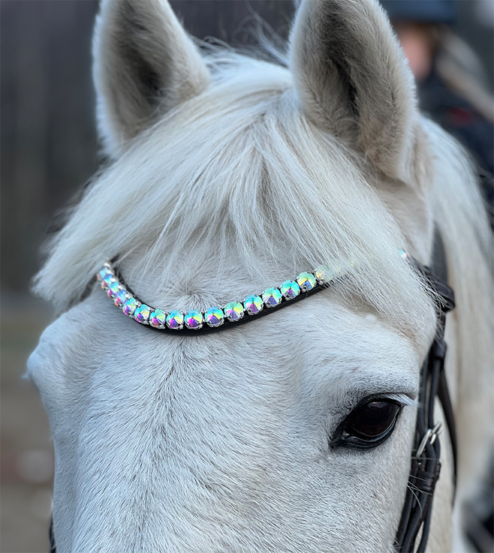 Pannband Stora kristaller 10 mm Crystal AB. EKOLOGISKT LÄDER