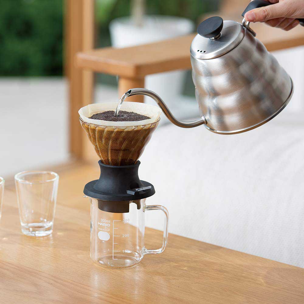 Hario - V60 02 - Immersion dripper Switch - Filterhållare gjord i glas och silikon - 4