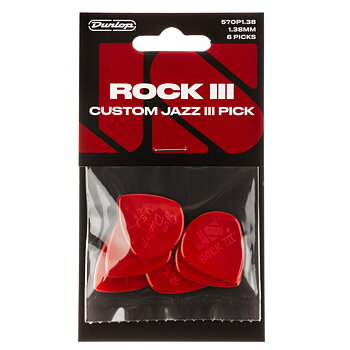 Dunlop Rock III Nylon Custom Jazz 3 Picks (6-Pack)