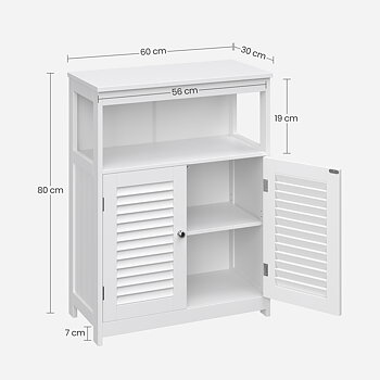 BBC40 2-Door Bathroom Cabinet with open shelf