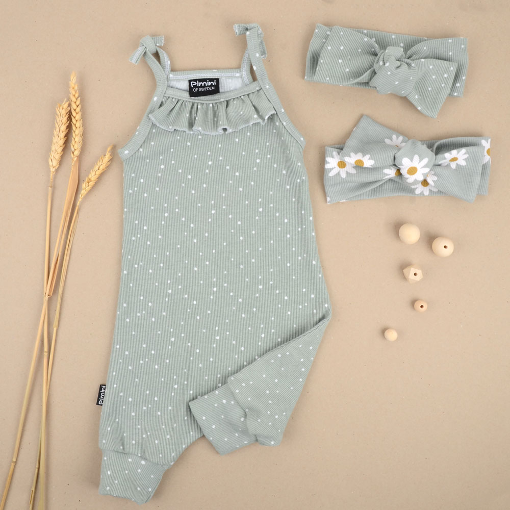 MINI SPOTS RIBBED - SAGE - 6