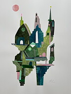 Akryl/ collage "Slottsberget" tavla orginal
