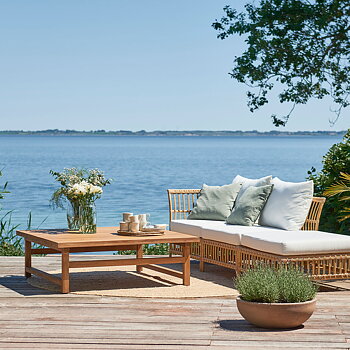 Soffbord teak 120 x 120 cm utomhus  Sika-Design