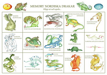 MEMORY "Drakar" Två kort ingår!