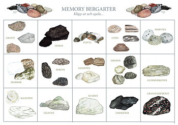 MEMORY "Bergarter" Två kort ingår!