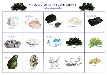 MEMORY "Mineral" Två kort ingår!