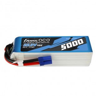 Li-Po Gens ace 6s 5000mAh 22.2V 45C EC5