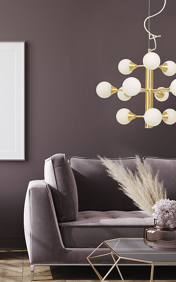 COSMOS taklampa 12 - arm, matt mässing/vit - Aneta Lighting - 2