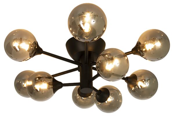 COSMOS plafond krokupph., svart/rök - Aneta Lighting
