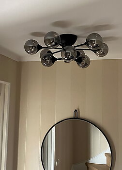 COSMOS plafond krokupph., svart/rök - Aneta Lighting