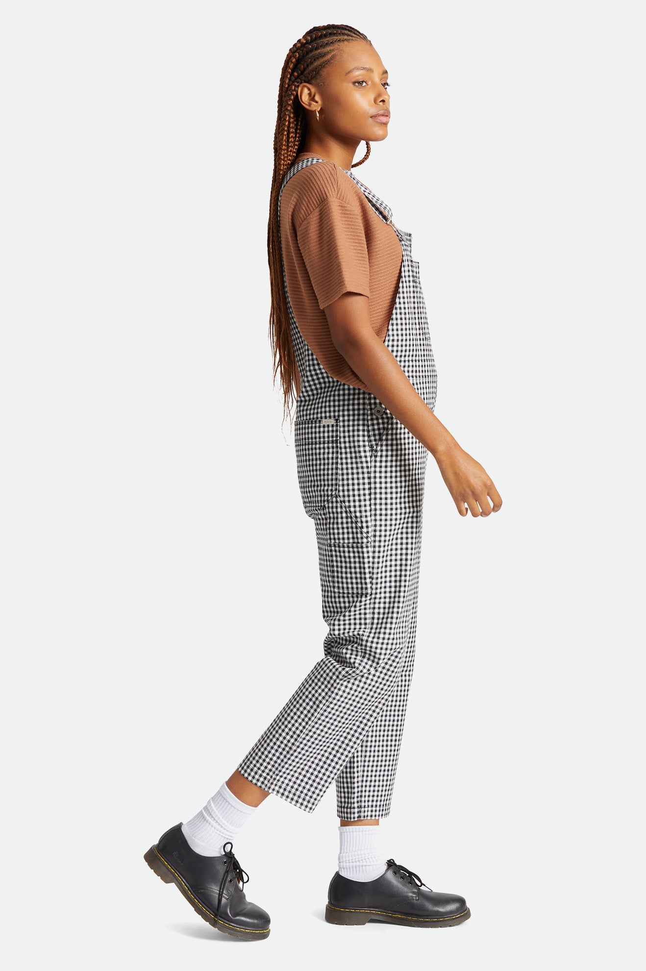 Brixton Women Christina Crop Overall Black Gingham - 2
