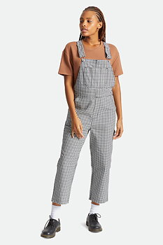 Brixton Women Christina Crop Overall Black Gingham