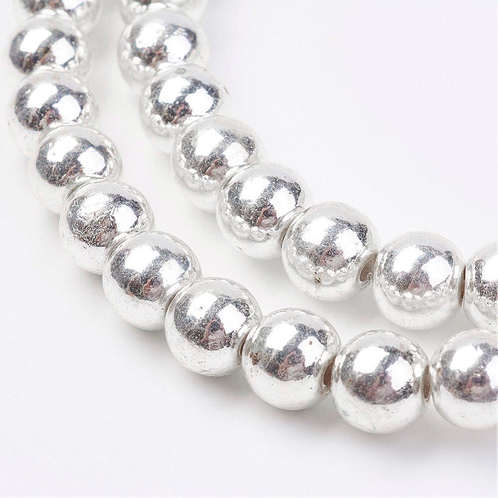 Hematit 10st silver 8mm halvädelsten